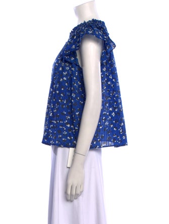 Ulla Johnson Floral Print Crew Neck Blouse