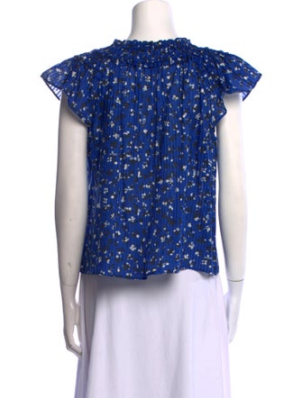 Ulla Johnson Floral Print Crew Neck Blouse