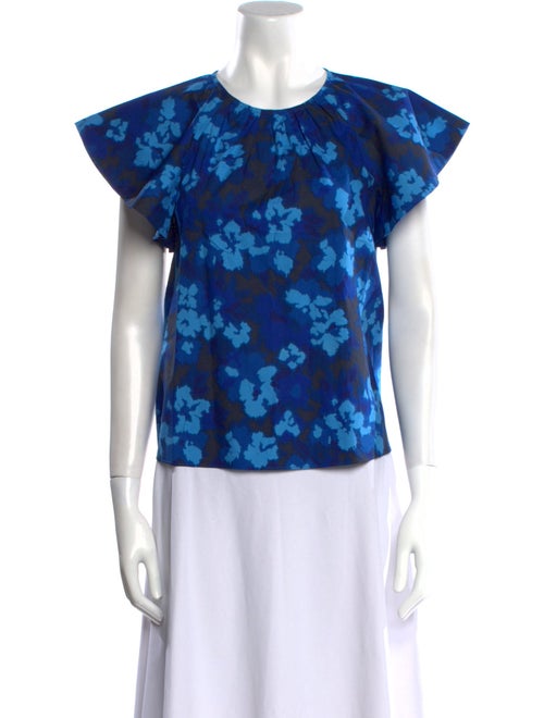 Ulla Johnson Floral Print Crew Neck Blouse