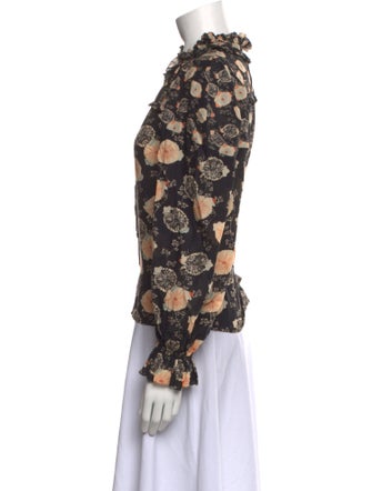 Ulla Johnson Floral Print Mock Neck Blouse