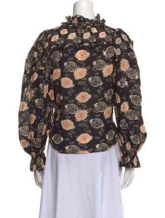 Ulla Johnson Floral Print Mock Neck Blouse