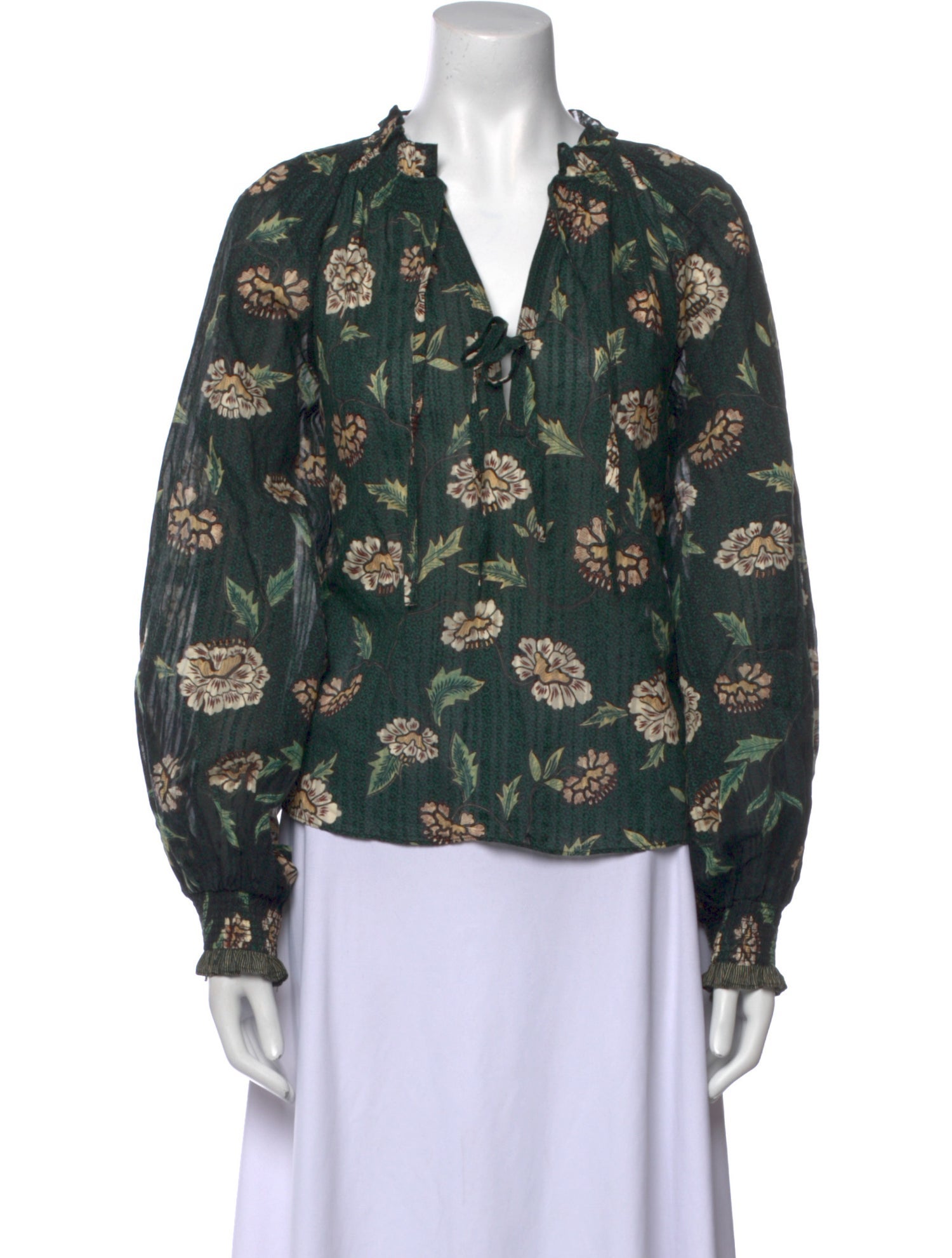 Ulla Johnson Floral Print V-Neck Blouse