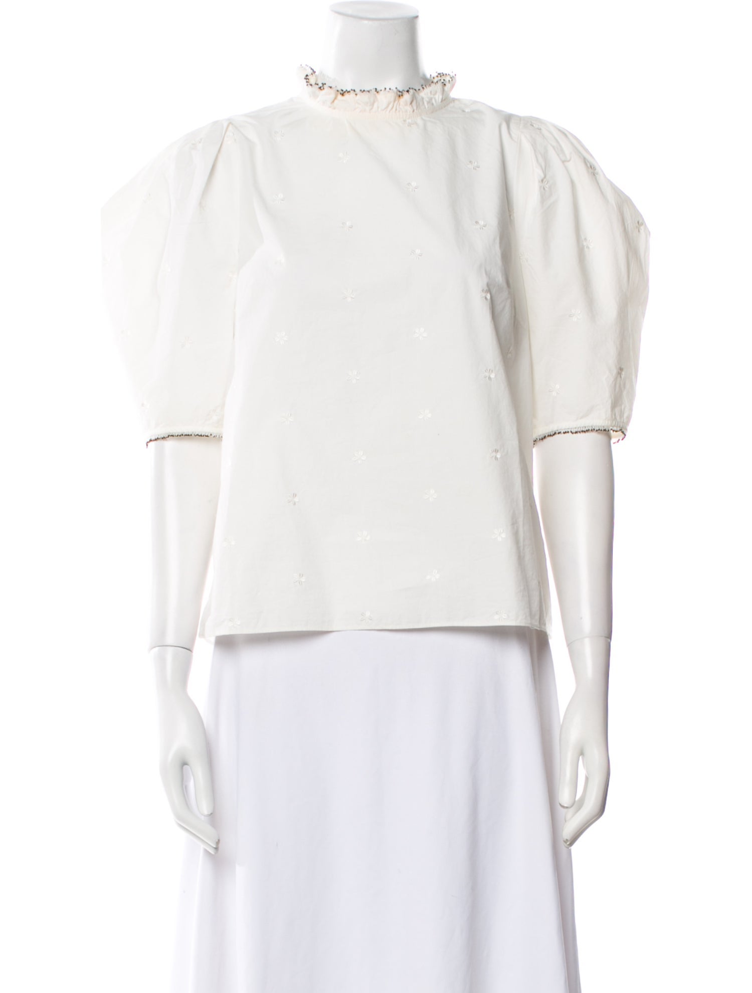 Ulla Johnson Mock Neck Short Sleeve Blouse