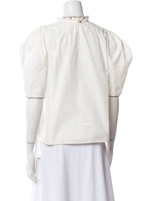 Ulla Johnson Mock Neck Short Sleeve Blouse