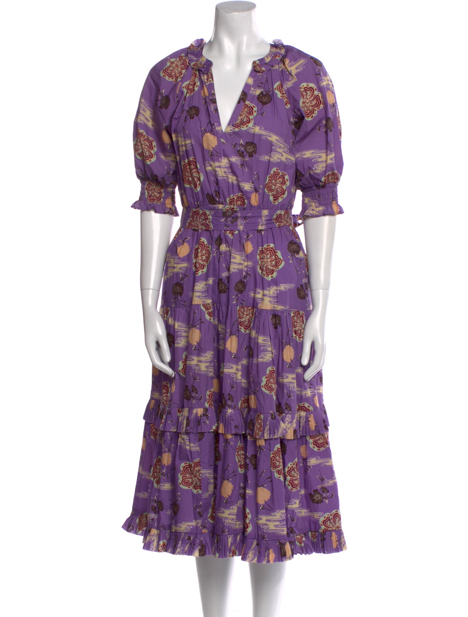 Ulla Johnson Floral Print Midi Length Dress