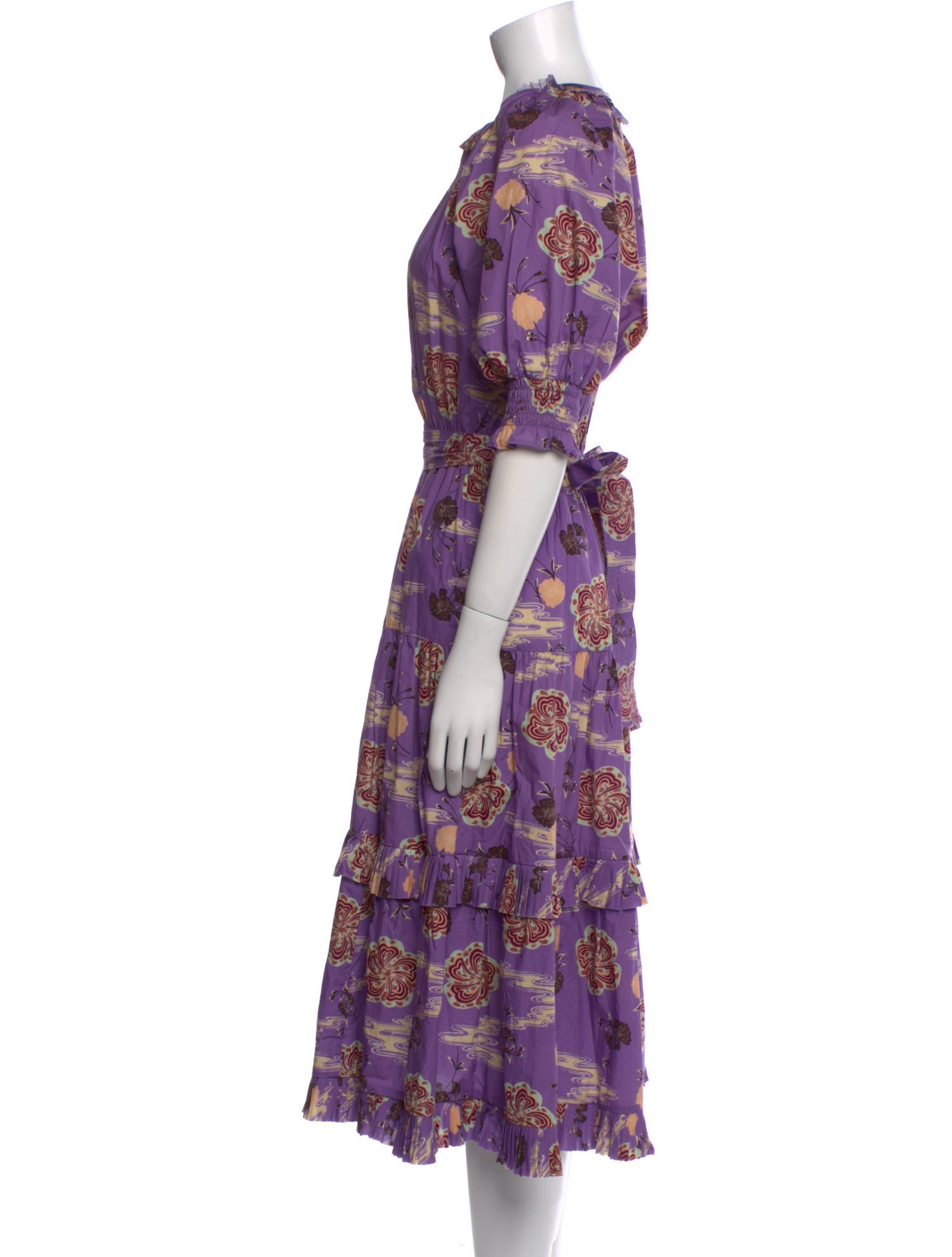 Ulla Johnson Floral Print Midi Length Dress