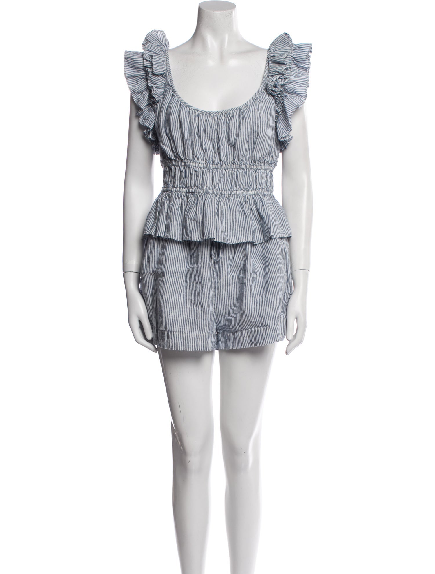 Ulla Johnson Linen Striped Short Set