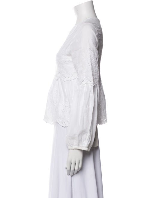 Ulla Johnson V-Neck Long Sleeve Crop Top