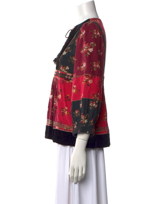 Ulla Johnson Floral Print Tie Neck Blouse