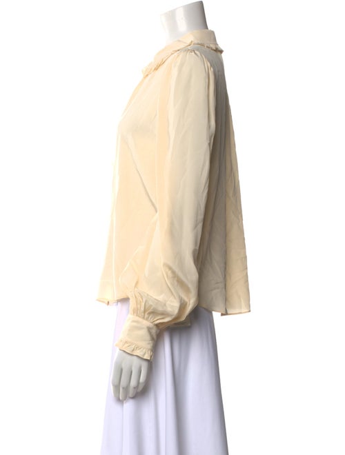 Ulla Johnson Silk Mock Neck Button-Up Top