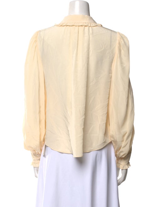 Ulla Johnson Silk Mock Neck Button-Up Top