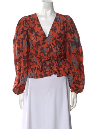 Ulla Johnson Silk Floral Print Blouse