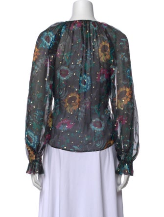Ulla Johnson Silk Floral Print Blouse