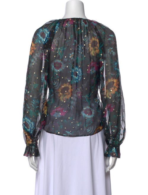 Ulla Johnson Silk Floral Print Blouse