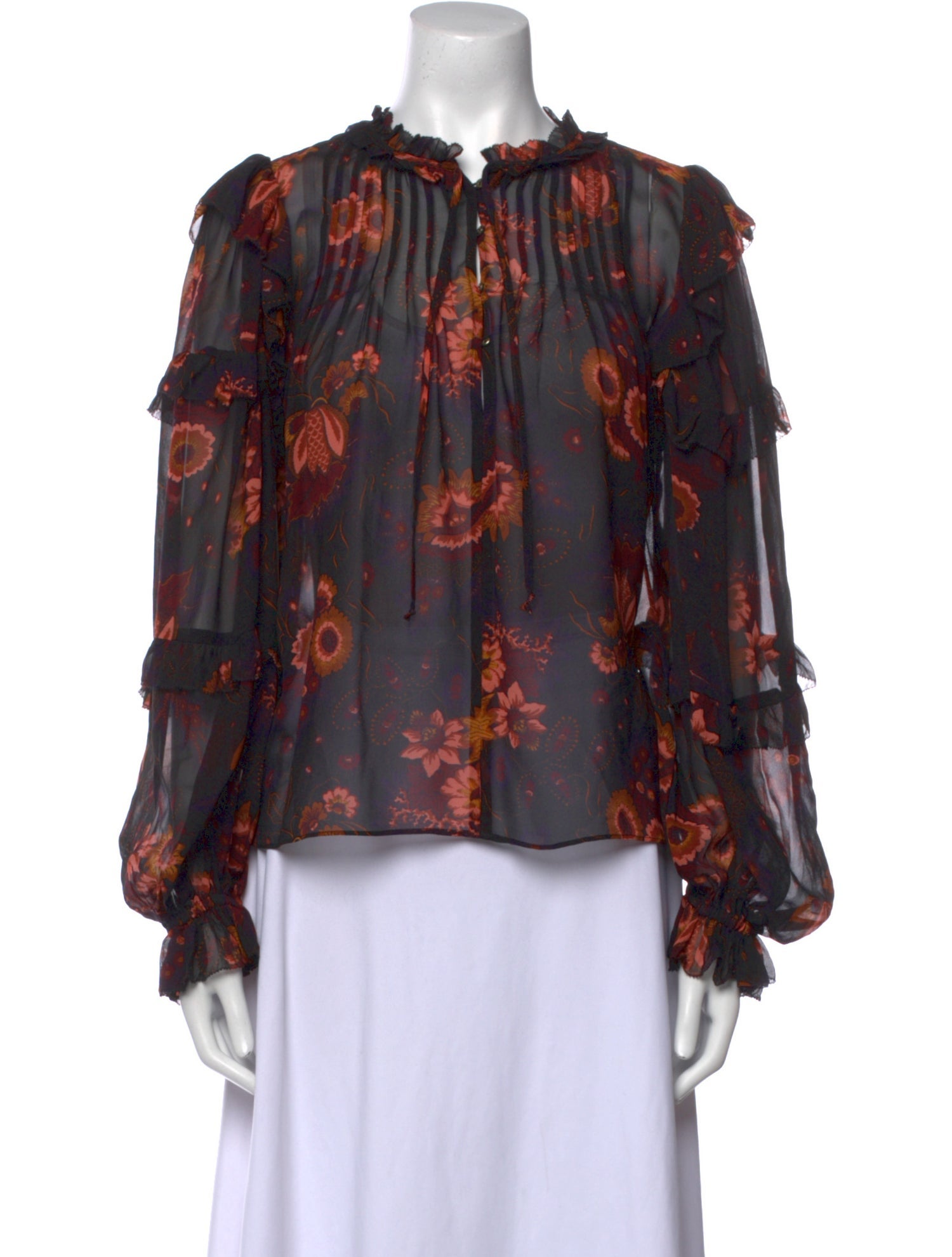 Ulla Johnson Silk Floral Print Blouse