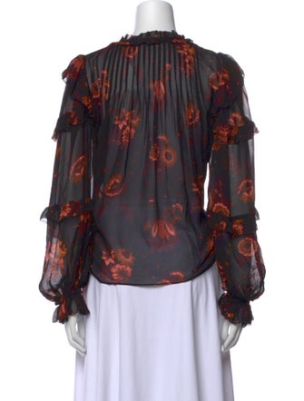 Ulla Johnson Silk Floral Print Blouse