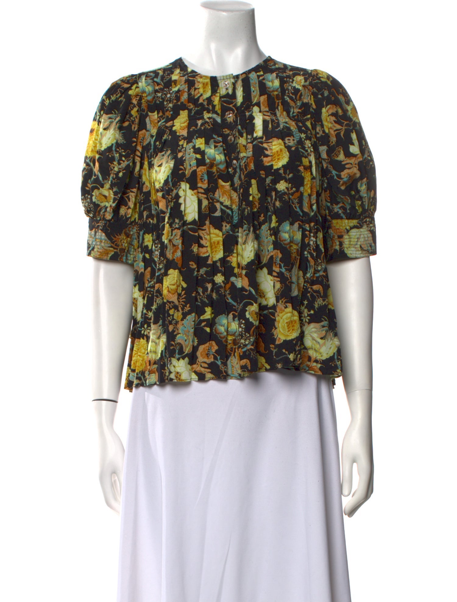 Ulla Johnson Silk Floral Print Blouse
