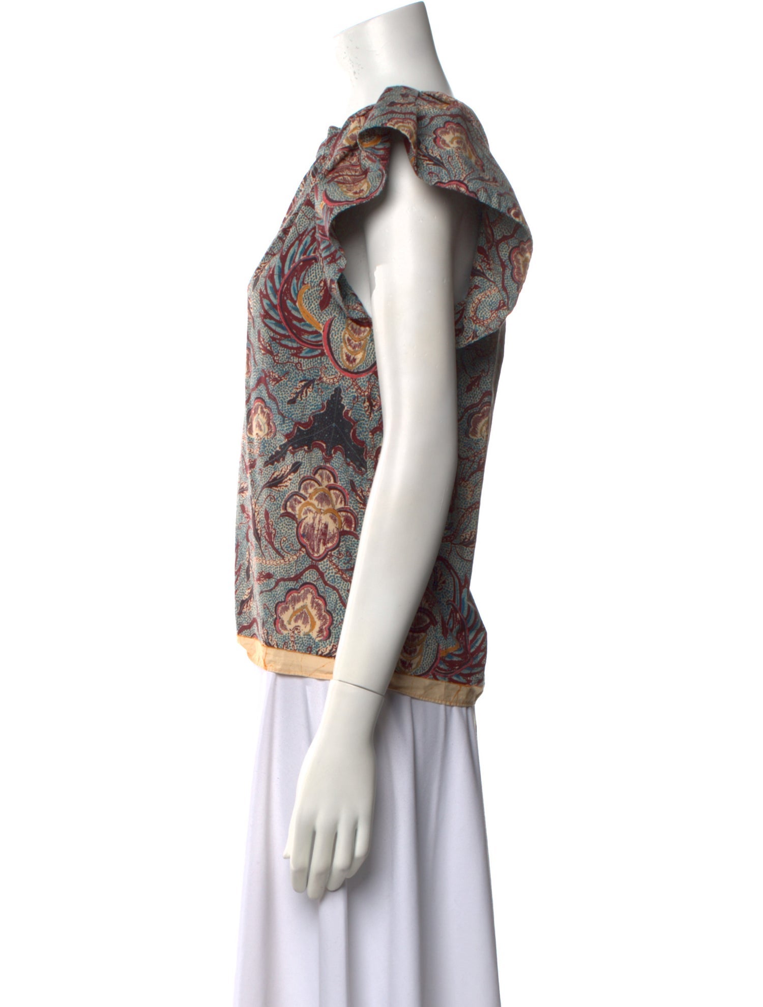 Ulla Johnson Paisley Print V-Neck Blouse