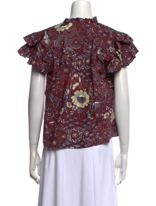 Ulla Johnson Printed Tie Neck Blouse