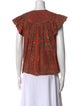 Ulla Johnson Printed V-Neck Top