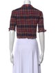 Ulla Johnson Plaid Print Short Sleeve Crop Top