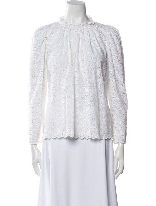 Ulla Johnson Lace Pattern Mock Neck Blouse