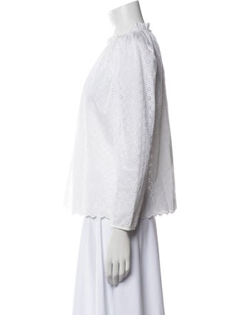 Ulla Johnson Lace Pattern Mock Neck Blouse