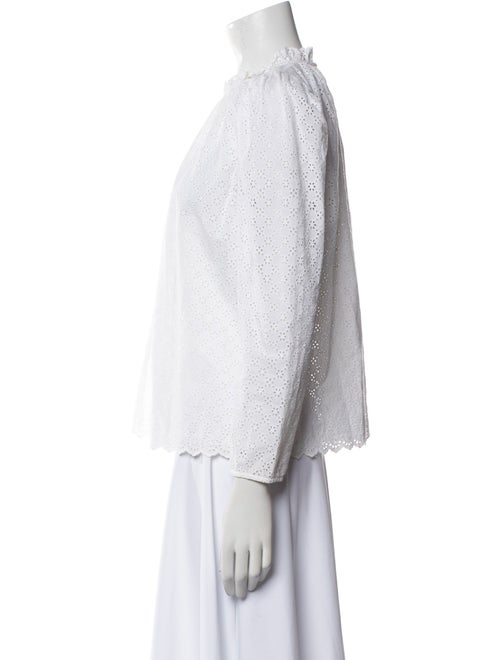 Ulla Johnson Lace Pattern Mock Neck Blouse