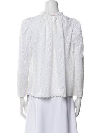 Ulla Johnson Lace Pattern Mock Neck Blouse
