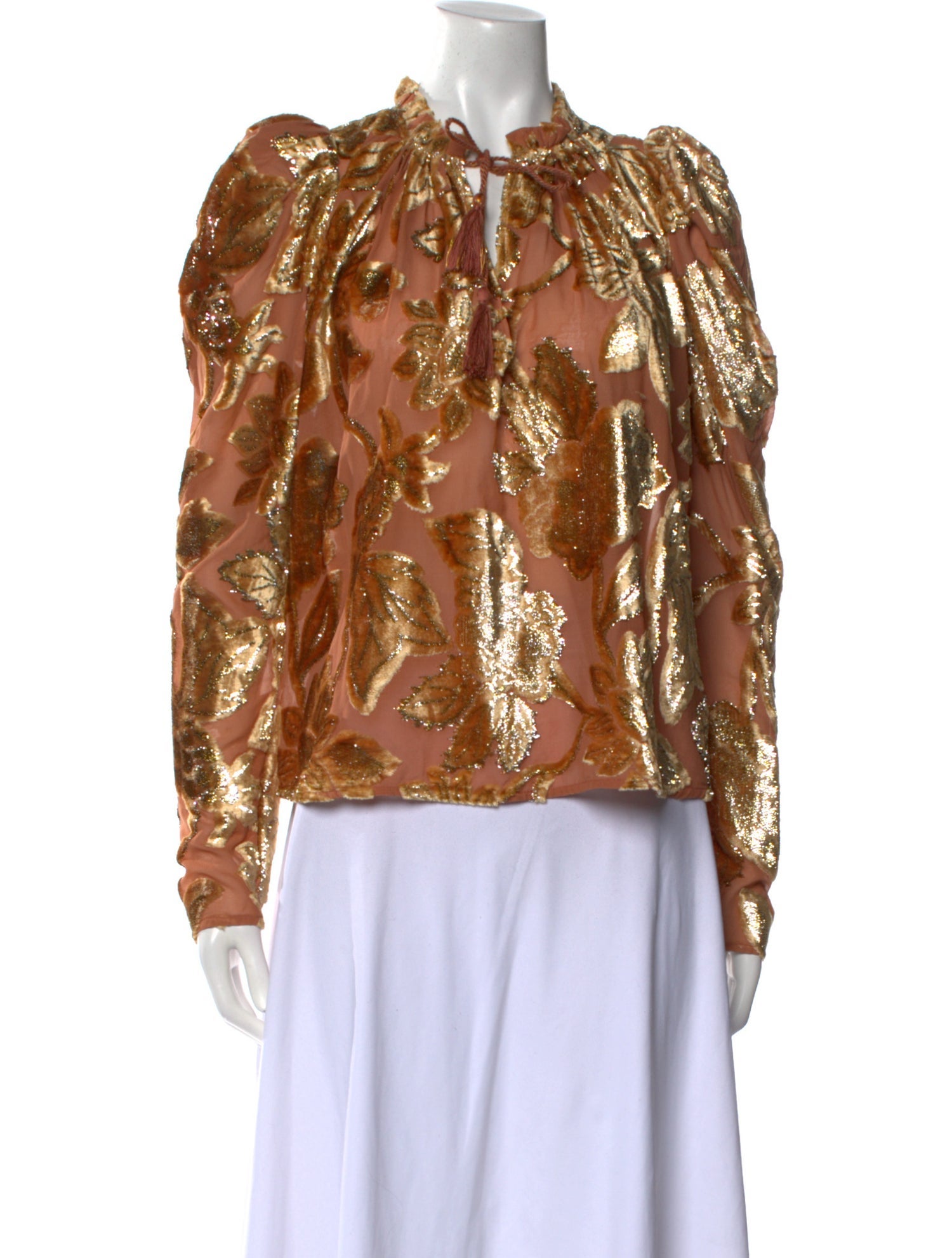 Ulla Johnson Floral Print Mock Neck Blouse