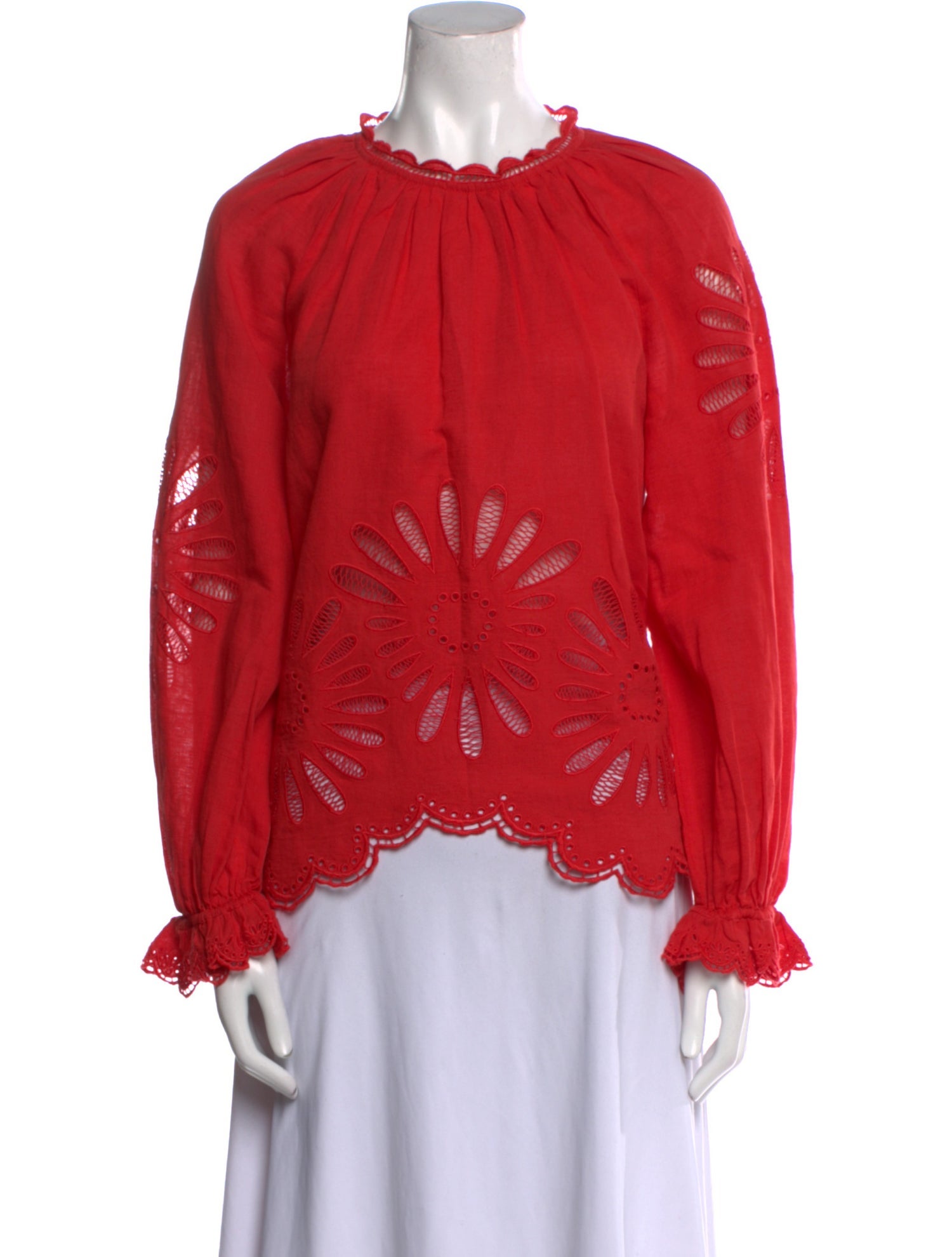 Ulla Johnson Crew Neck Long Sleeve Blouse