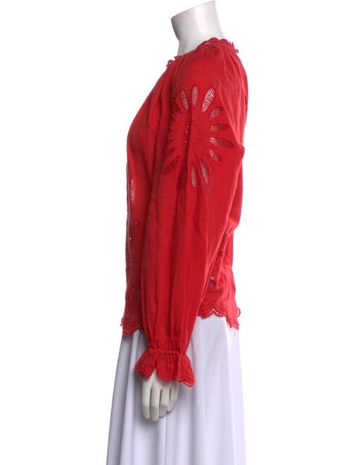 Ulla Johnson Crew Neck Long Sleeve Blouse