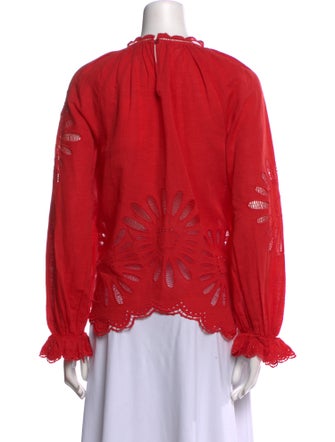 Ulla Johnson Crew Neck Long Sleeve Blouse