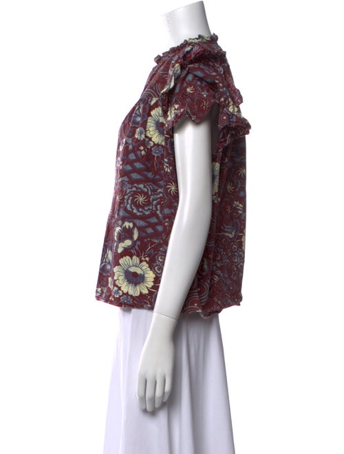 Ulla Johnson Floral Print V-Neck Blouse