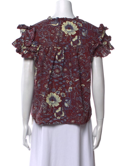 Ulla Johnson Floral Print V-Neck Blouse