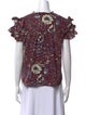 Ulla Johnson Floral Print V-Neck Blouse