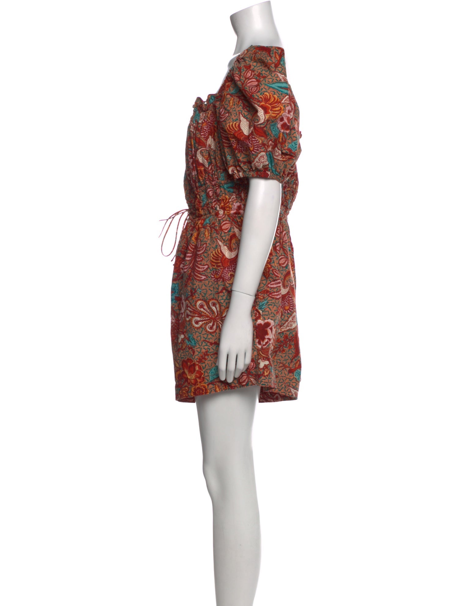 Ulla Johnson Floral Print Square Neckline Romper