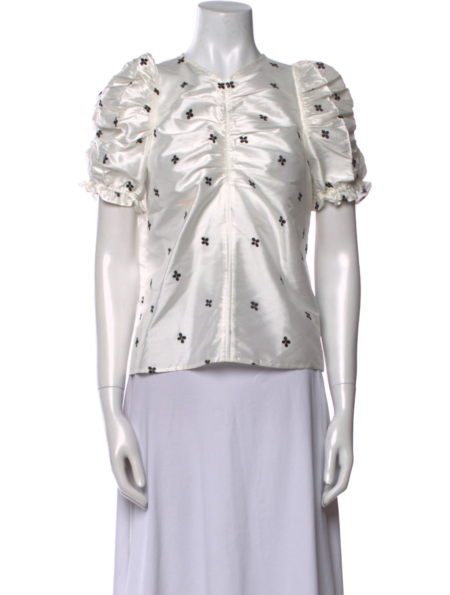 Ulla Johnson Printed Mock Neck Button-Up Top