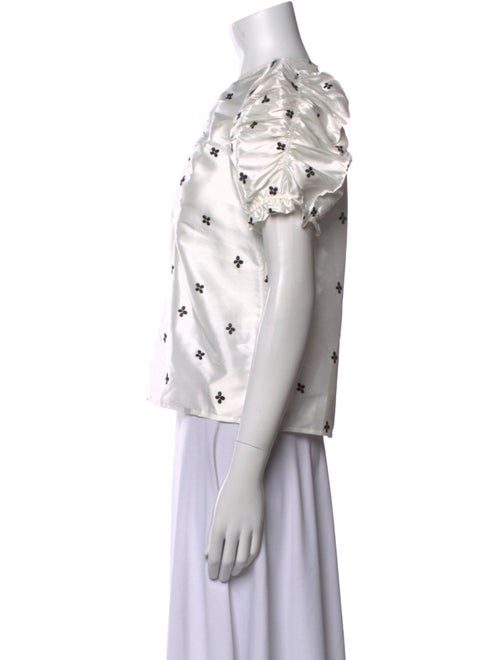 Ulla Johnson Printed Mock Neck Button-Up Top