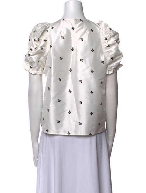 Ulla Johnson Printed Mock Neck Button-Up Top