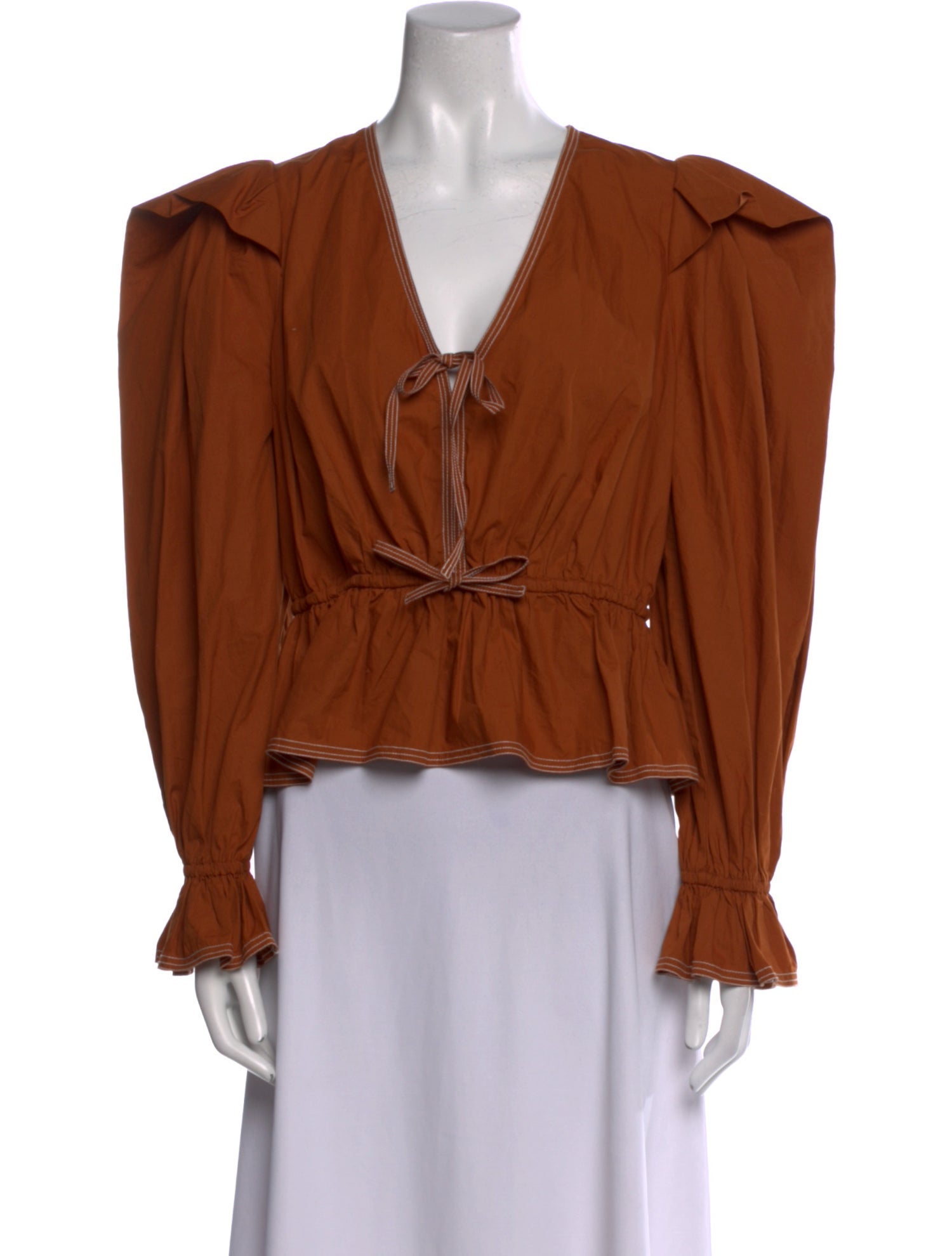 Ulla Johnson V-Neck Long Sleeve Blouse