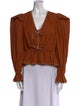 Ulla Johnson V-Neck Long Sleeve Blouse