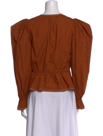 Ulla Johnson V-Neck Long Sleeve Blouse