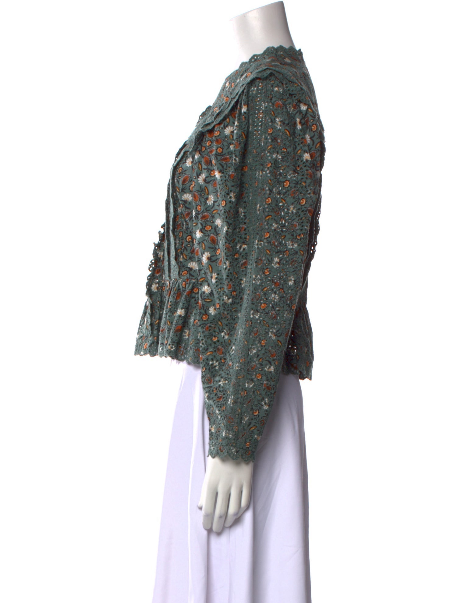 Ulla Johnson Floral Print Mock Neck Blouse