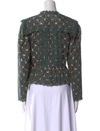 Ulla Johnson Floral Print Mock Neck Blouse