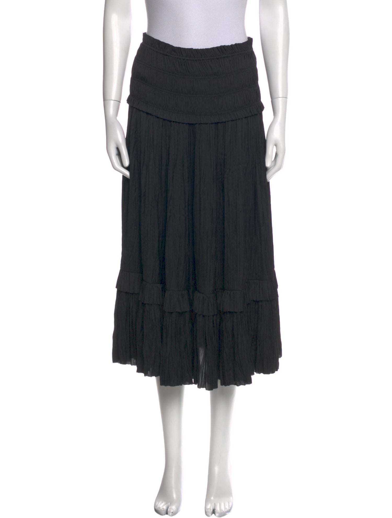 Ulla Johnson Pleated Accents Midi Length Skirt