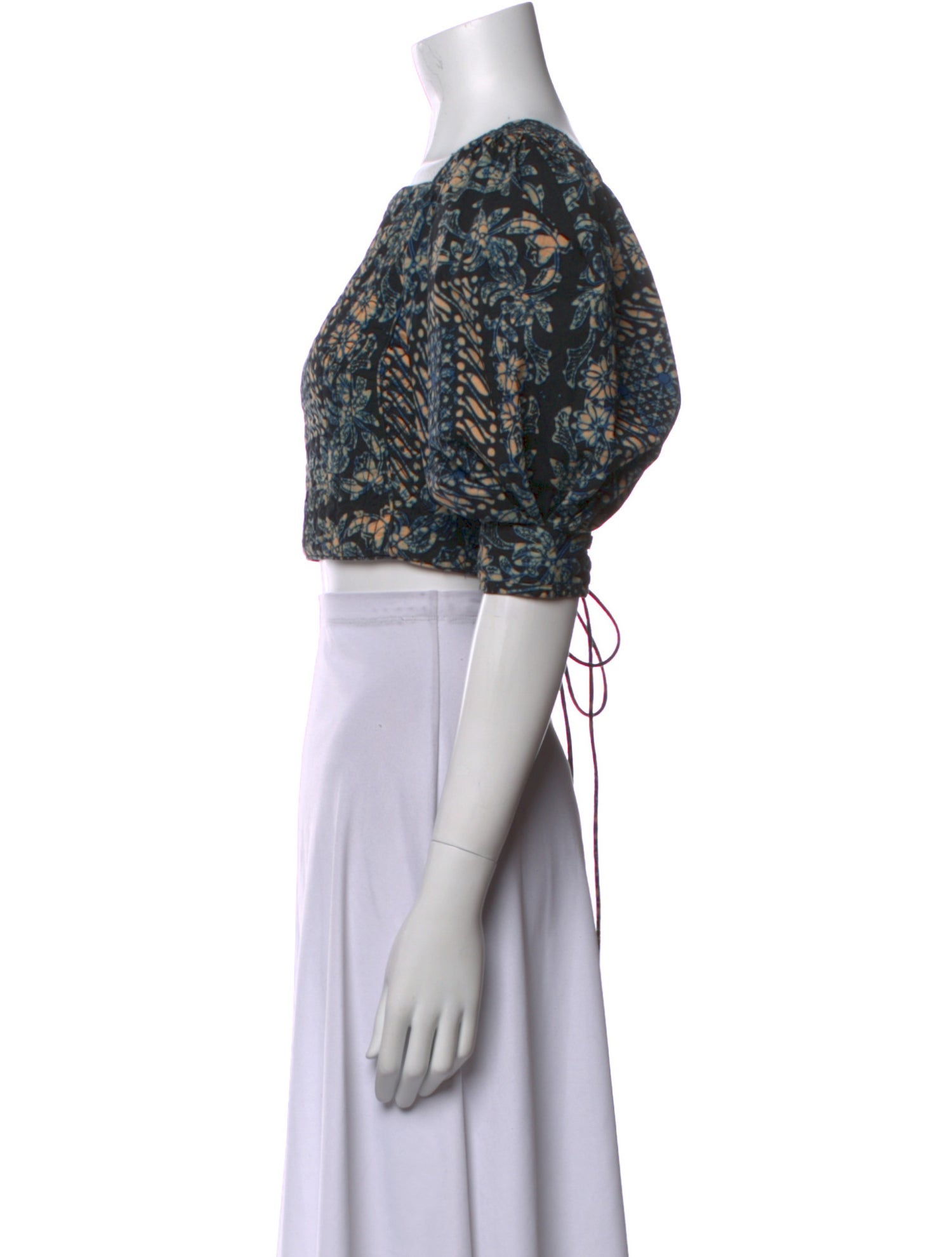 Ulla Johnson Printed Square Neckline Crop Top