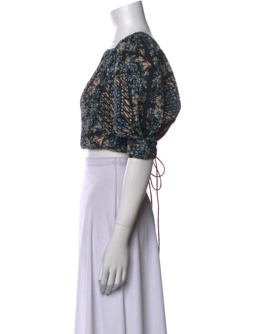 Ulla Johnson Printed Square Neckline Crop Top