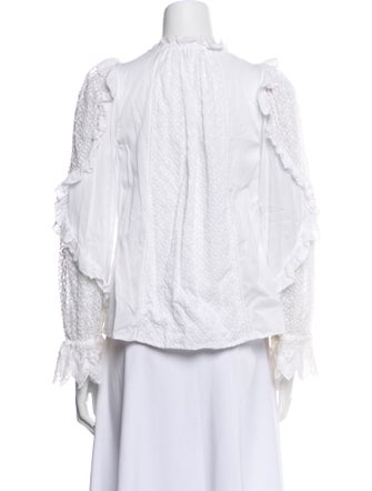 Ulla Johnson Mock Neck Long Sleeve Blouse