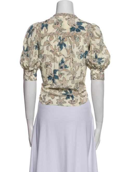 Ulla Johnson Floral Print V-Neck Crop Top